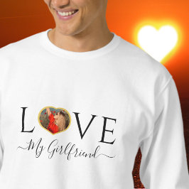 Camiseta Me encanta mi novia personalizado foto del corazón