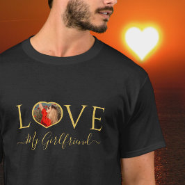 Camiseta Me encanta mi novia personalizado foto del corazón