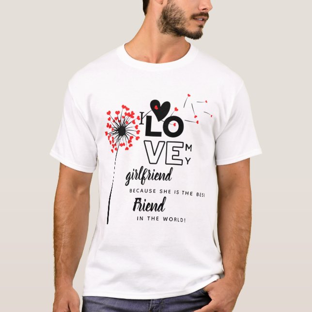 Camiseta Me encanta mi novia Personalizado mejor regalo de  (Anverso)