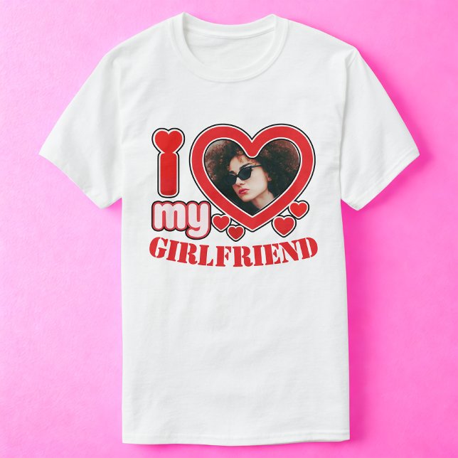 Camiseta Me encanta mi novia, texto de foto personalizado (Subido por el creador)