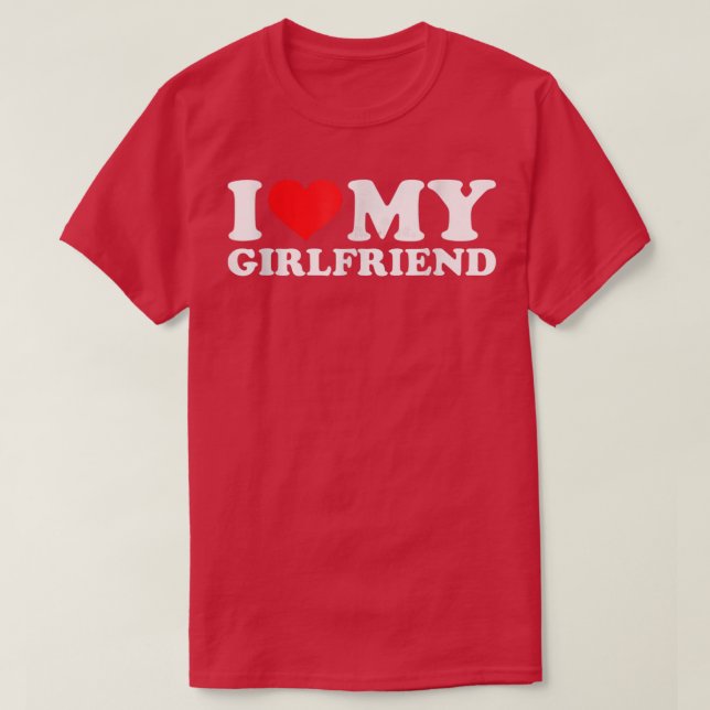 Camiseta Me Encanta Mi Novia Tshirt Funny Red Heart GF Men (Diseño del anverso)