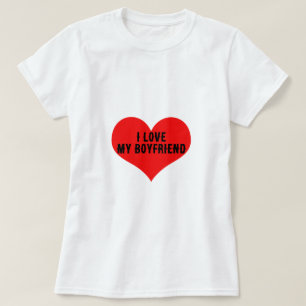 Camiseta Me encanta mi novio amigo amigo Red Heart Trendy