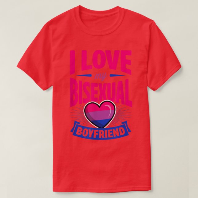 Camiseta Me encanta mi novio bisexual Cute Bi Pride Anniver (Diseño del anverso)