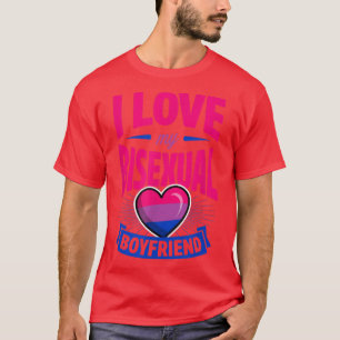 Camiseta Me encanta mi novio bisexual Cute Bi Pride Anniver