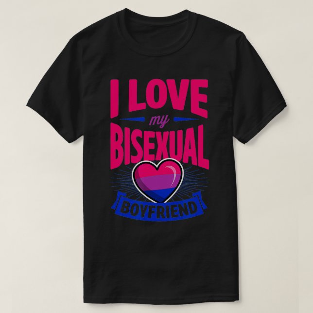 Camiseta Me encanta mi novio bisexual Cute Bi Pride Anniver (Diseño del anverso)