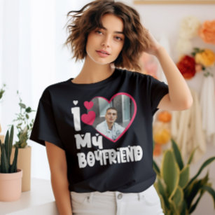 Camiseta Me encanta mi novio, foto personalizada