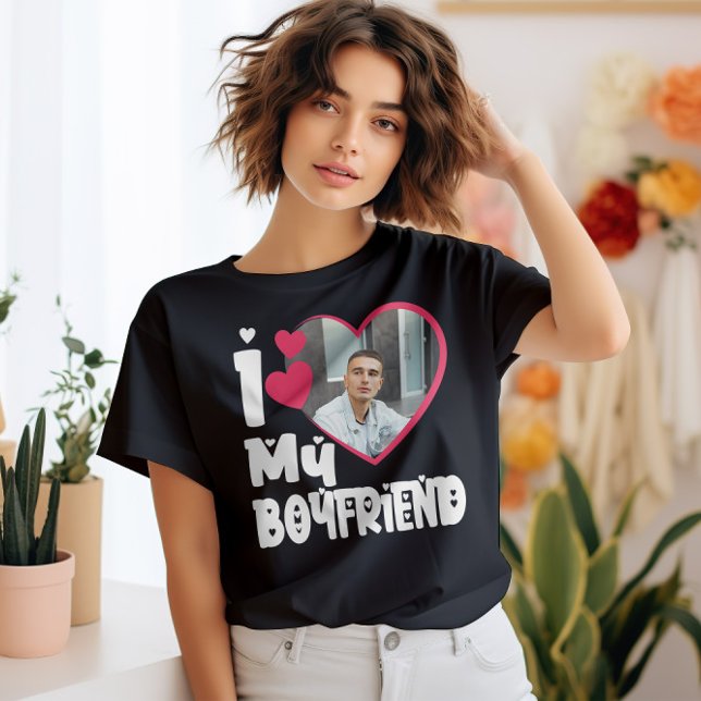 Camiseta Me encanta mi novio, foto personalizada (Subido por el creador)