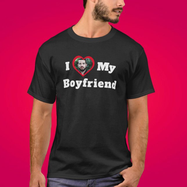 Camiseta Me encanta mi novio, foto Personalizado personaliz (Subido por el creador)