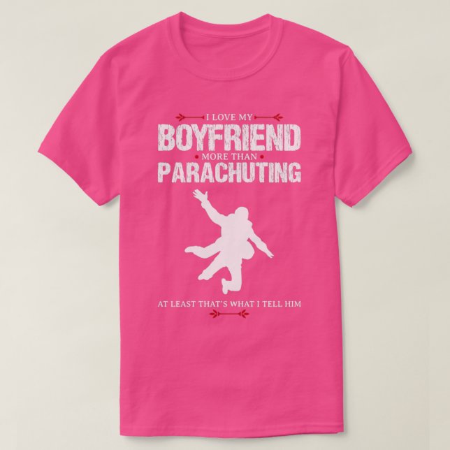 Camiseta Me Encanta Mi Novio Paracaidista Diseño Gracioso P (Diseño del anverso)