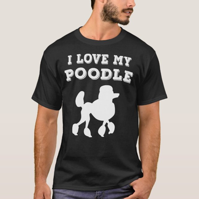 Camiseta Me encanta mi papá de caniche de perro (Anverso)