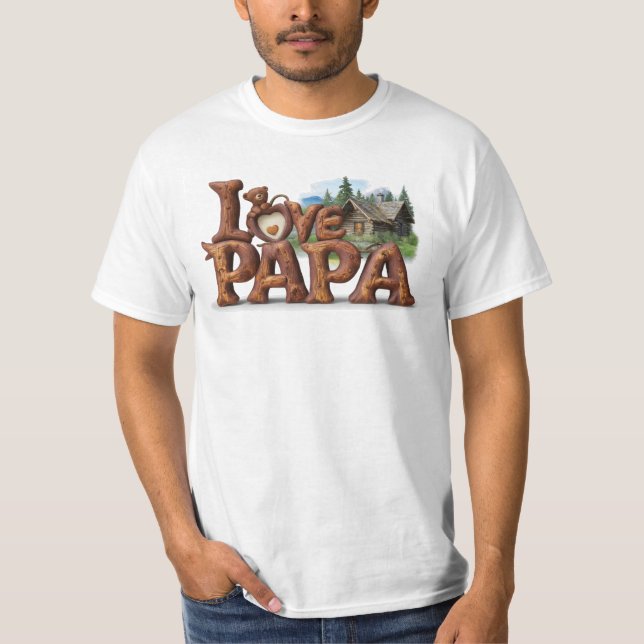 Camiseta *~* ME ENCANTA MI PAPA Día del Padre Rústico AP86 (Anverso)