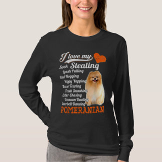Camiseta Me Encanta Mi Pavo Robando Leash Saltando Pomerani