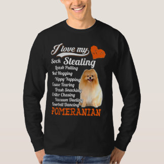 Camiseta Me Encanta Mi Pavo Robando Leash Saltando Pomerani
