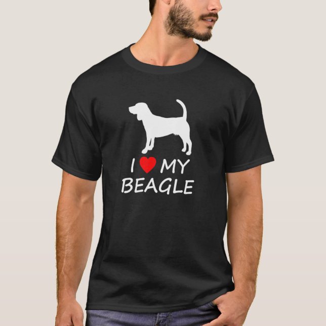 Camiseta Me Encanta Mi Perro Beagle Cute (Anverso)