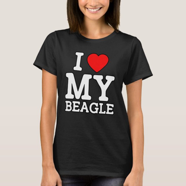 Camiseta Me encanta mi perro Beagle diciendo (Anverso)