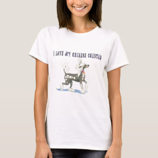 Camiseta Me encanta mi Perro chino con pelo corto