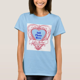 Camiseta ¡Me Encanta Mi Perro! Corazones rojos de foto