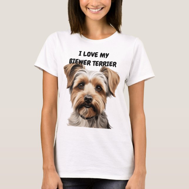 CAMISETA ME ENCANTA MI PERRO DE BIEWER TERRIER (Anverso)