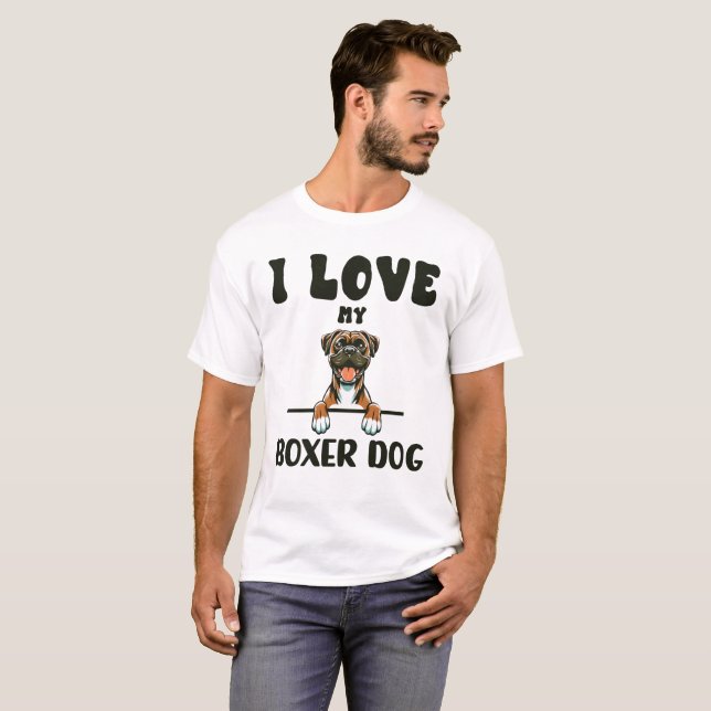 Camiseta Me encanta mi perro de Boxer (Anverso completo)