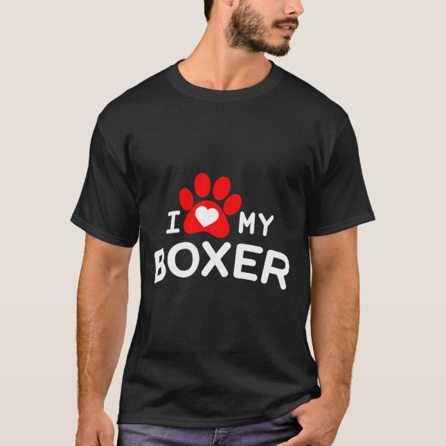 Camiseta Me encanta mi perro de boxer (Anverso)