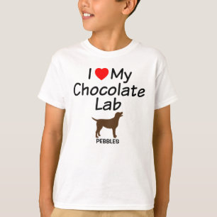 Camiseta Me encanta mi perro de laboratorio de chocolate