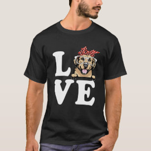 Camiseta Me Encanta Mi Perro De Lentes De Sol Bandana