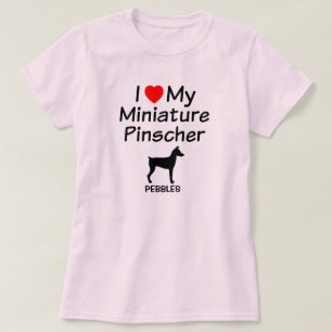 Camiseta Me encanta mi perro de Pinscher en miniatura