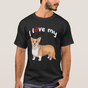 Camiseta Me encanta mi perro galés de pembroke Corgi