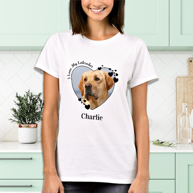 Camiseta Me encanta mi perro labrador personaliza la foto d (Subido por el creador)