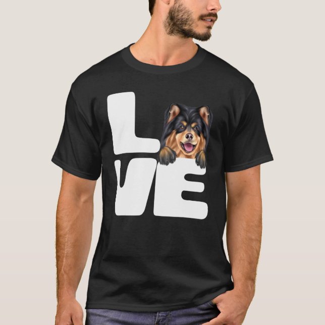 Camiseta Me encanta mi perro lapfinés finlandés (Anverso)