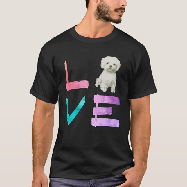 Camiseta Me encanta mi perro maltés   (Anverso)