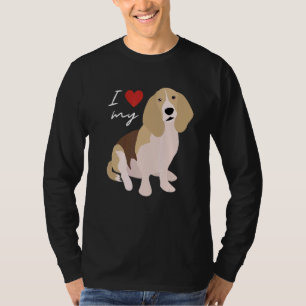 Camiseta Me encanta mi perro moreno blanco y negro