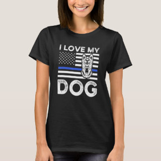 Camiseta Me encanta mi perro perro policía 9
