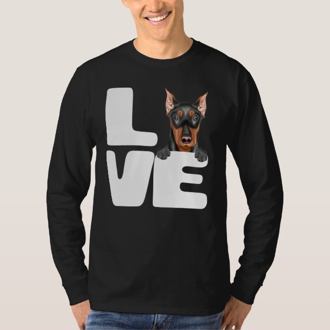Camiseta Me encanta mi perro Pinscher alemán (Anverso)