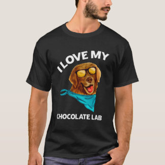 Camiseta Me Encanta Mi Perro Propietario De Chocolate Lab L