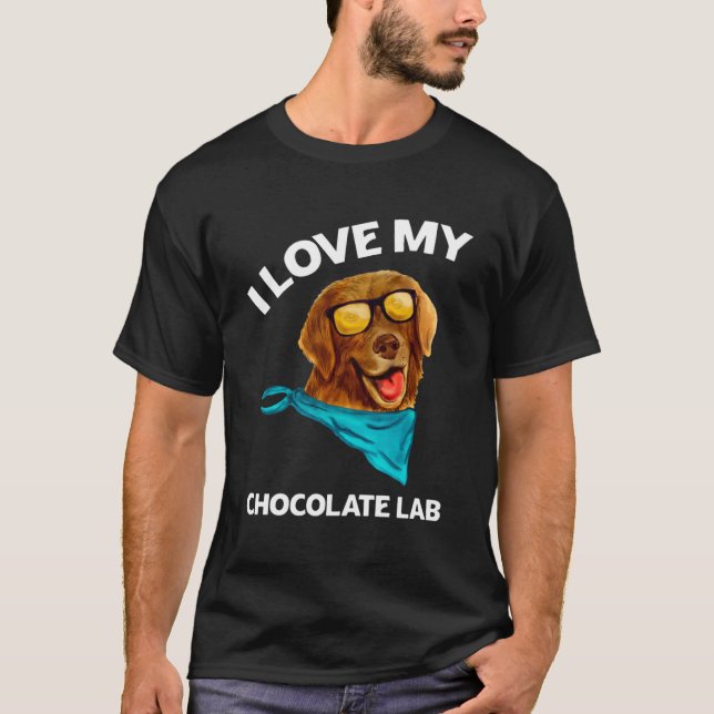 Camiseta Me Encanta Mi Perro Propietario De Chocolate Lab L (Anverso)