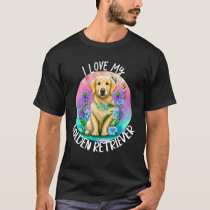 Camiseta Me Encanta Mi Perro Recuperador Mamá Flores De Cac