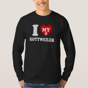 Camiseta Me Encanta Mi Perro Rottweiler Raza Kennel Papá Ma