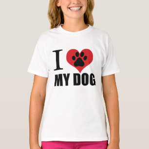 Camiseta Me encanta mi perro tirando almohada
