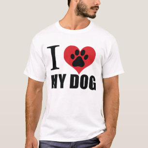 Camiseta Me encanta mi perro tirando almohada