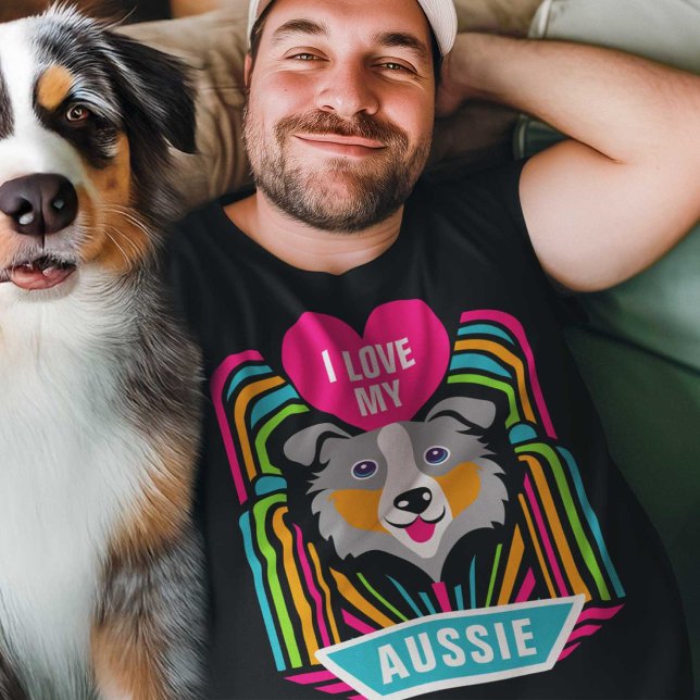 Camiseta Me encanta mi Personalizado australiano de pastore (Subido por el creador)