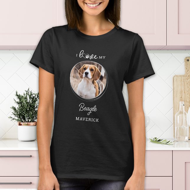 Camiseta Me encanta mi Personalizado Beagle, Mascota . (Subido por el creador)