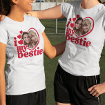 Camiseta Me encanta mi Personalizado de fotos de Bestie<br><div class="desc">¿Buscas un regalo lindo para tu bestial? Este divertido diseño de corazón se puede personalizar con una foto favorita.</div>