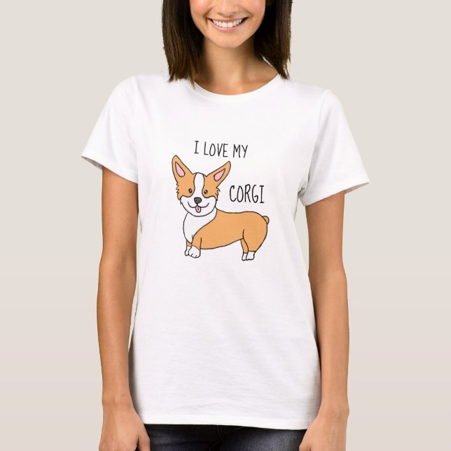 Camiseta Me Encanta Mi Personalizado De Perro Corgi (Anverso)