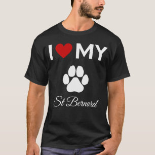 Camiseta Me encanta mi personalizado de perro de St Bernard