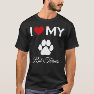 Camiseta Me encanta mi personalizado de perro Rat Terrier.