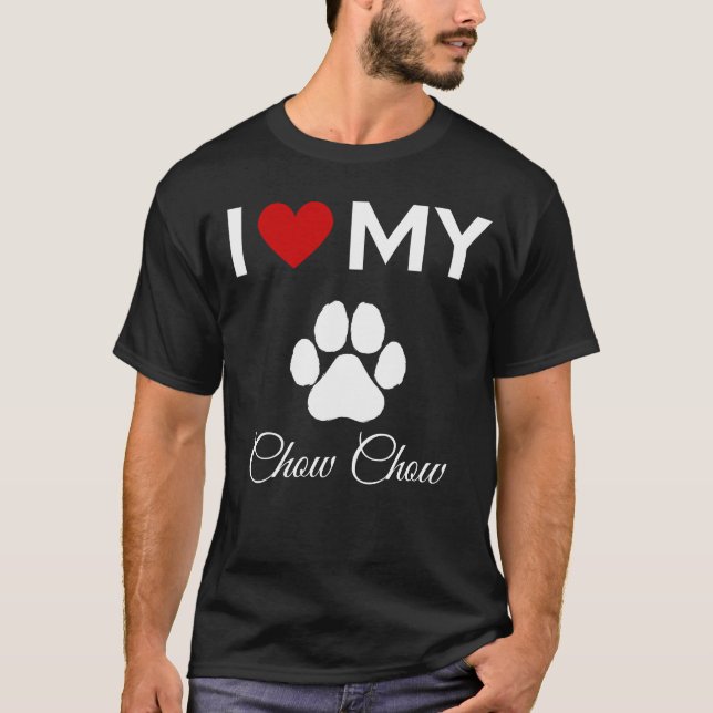 Camiseta Me encanta mi personalizado de perros Chow Chow (Anverso)