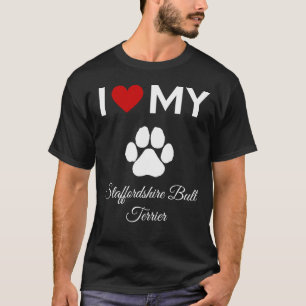 Camiseta Me encanta mi personalizado de perros Staffordshir