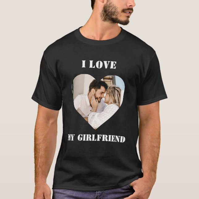 Camiseta Me encanta mi Personalizado novia foto personaliza (Anverso)
