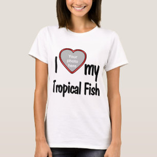 Camiseta Me encanta mi pez tropical, el corazón rojo, la di
